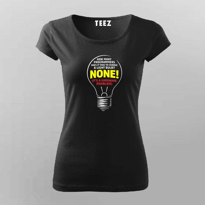 How Many Programmers Light Bulb T-shirt For Women