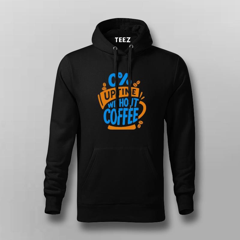 0% Uptime Without Coffee Hoodie for Men – Funny Dev Fuel