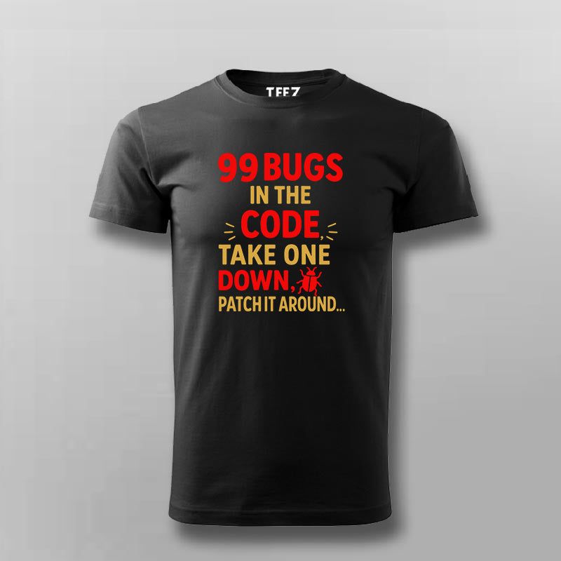 99 Bugs in the Code T-Shirt for Men – Funny Developer Debug