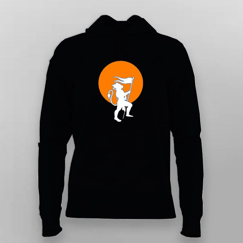 Lord Hanuman Hoodie for Women – Power & Bhakti