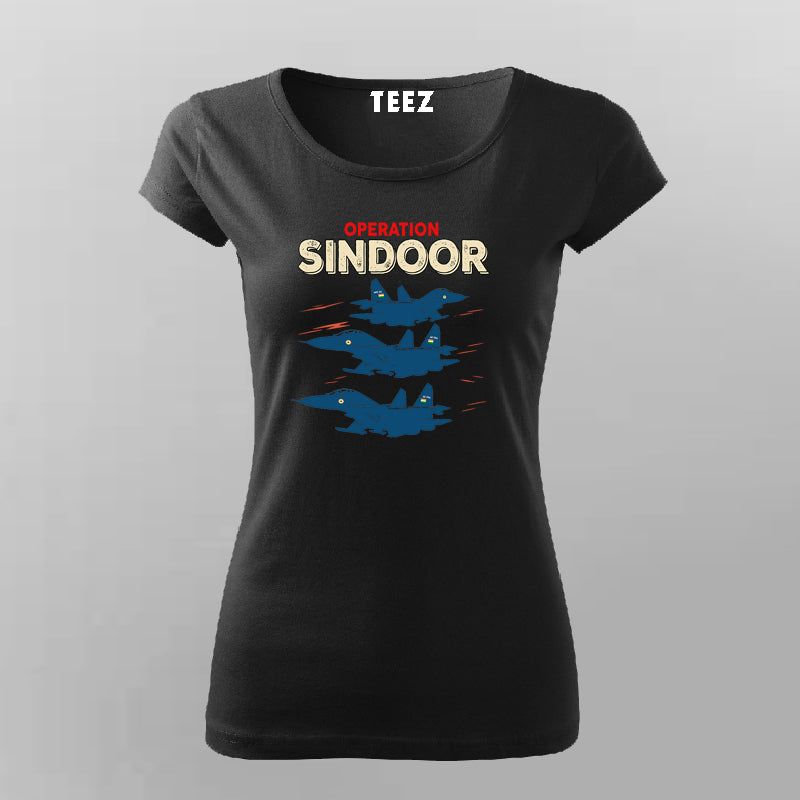 Operation Sindoor Strike Formation – Su-30MKI Fighter Women T-Shirt