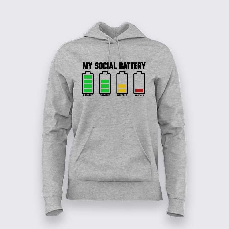 Social Battery Hoodie for Women – Drained Around People