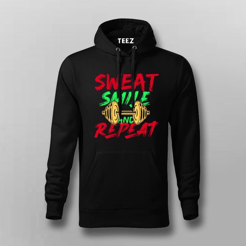Sweat, Smile & Repeat Gym Hoodie For Men