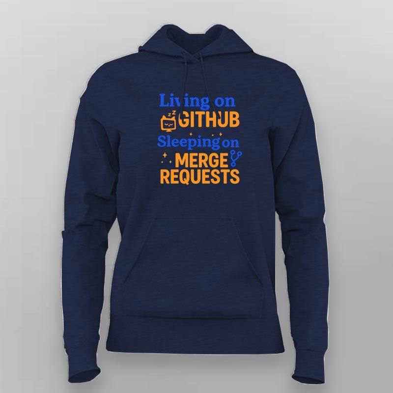 GitHub Merge Requests Hoodie for Women – Coder Sleep Mode