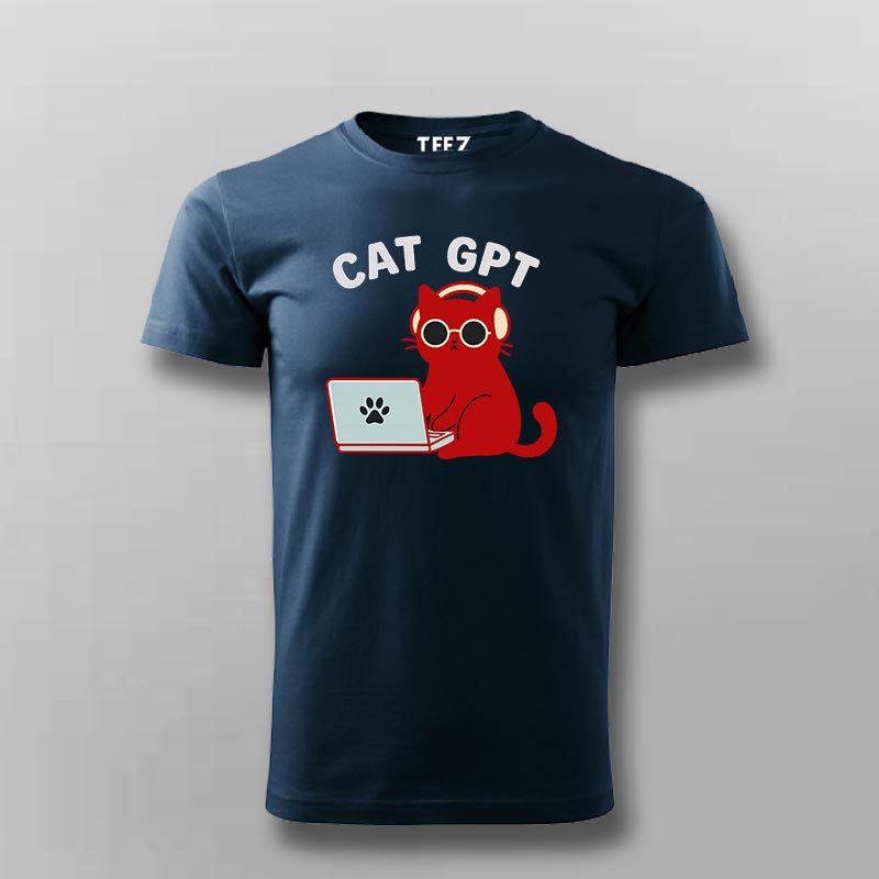 Cat GPT Men's T-Shirt – AI Meets Feline Attitude
