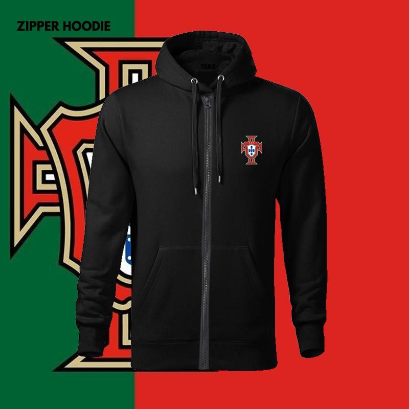 Portugal National Team Cotton & Zipper Hoodie for Men