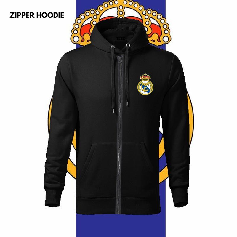 Real Madrid Cotton Zip Hoodie for Men Los Blancos Fan Gear