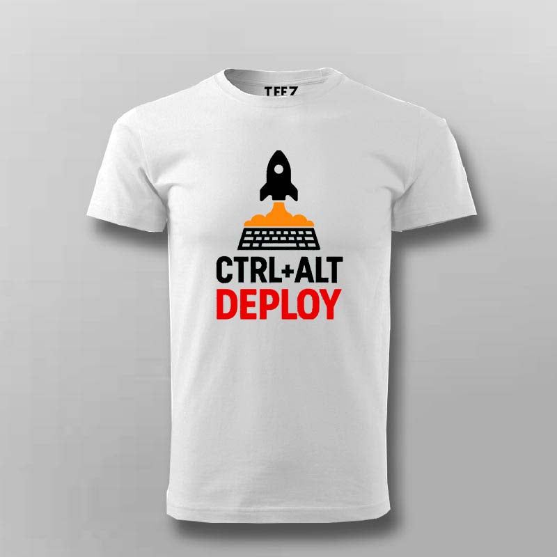 Ctrl Alt Deploy T-Shirt for Men – DevOps Rocket Launch