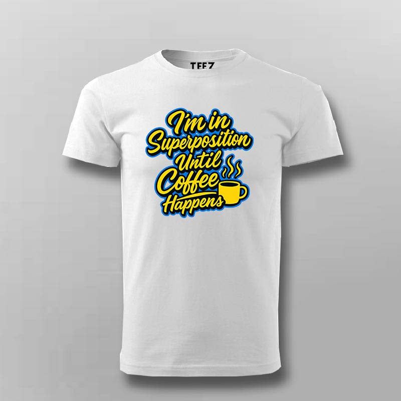 Superposition Coffee Mode T-Shirt For Men – Quantum Caffeine State