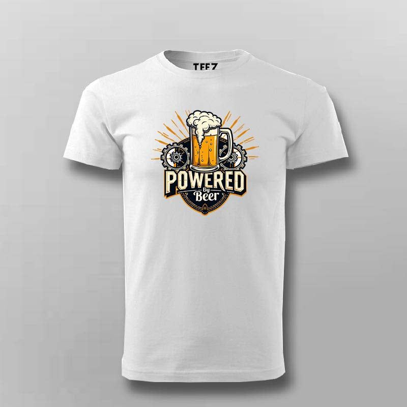 Powered by Beer T-Shirt for Men – Funny Tee Online India