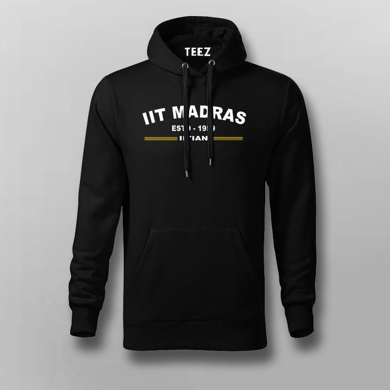 IIT Madras ESTD 1959 Cotton Hoodie for Men - Show Your Pride