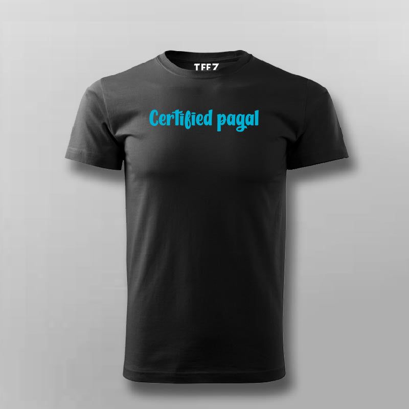 Certified Pagal Funny Hindi, Urdu Quote T-shirt For Men