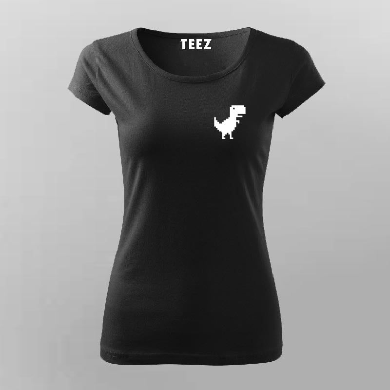 Chrome Dino Fun - Women's Chest Logo Tee