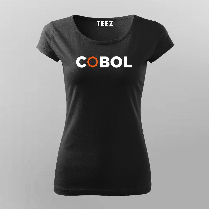 Women's Retro COBOL Coder Tee - Elegant Code Style