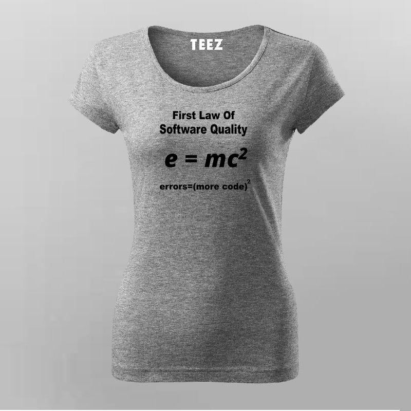 Software Quality Law Women Tee - More Code, More Errors by Teez
