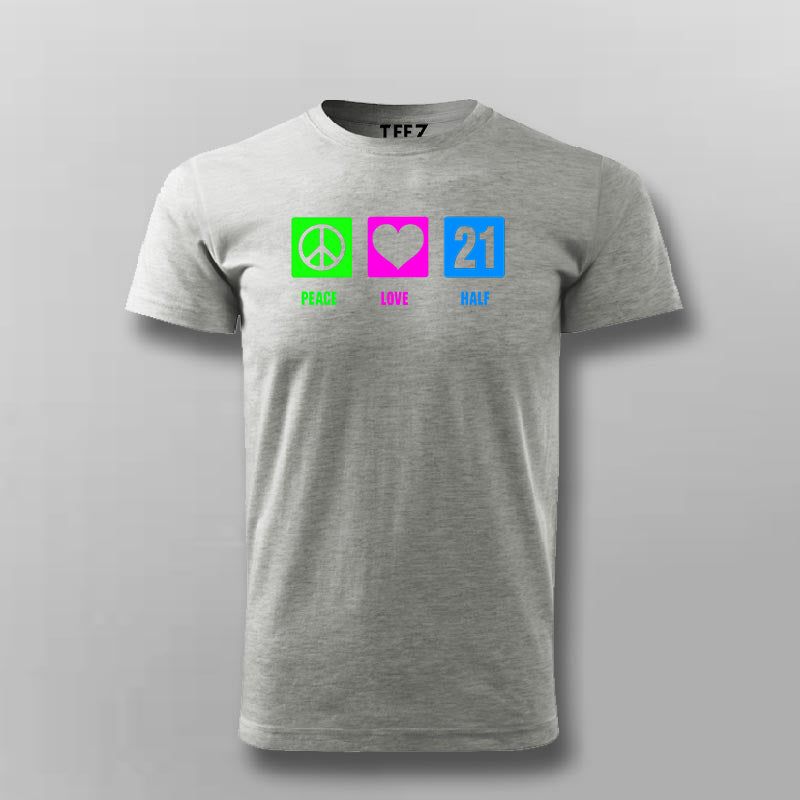 Peace Love Half Marathon Cotton Marathoner T-shirts For Men