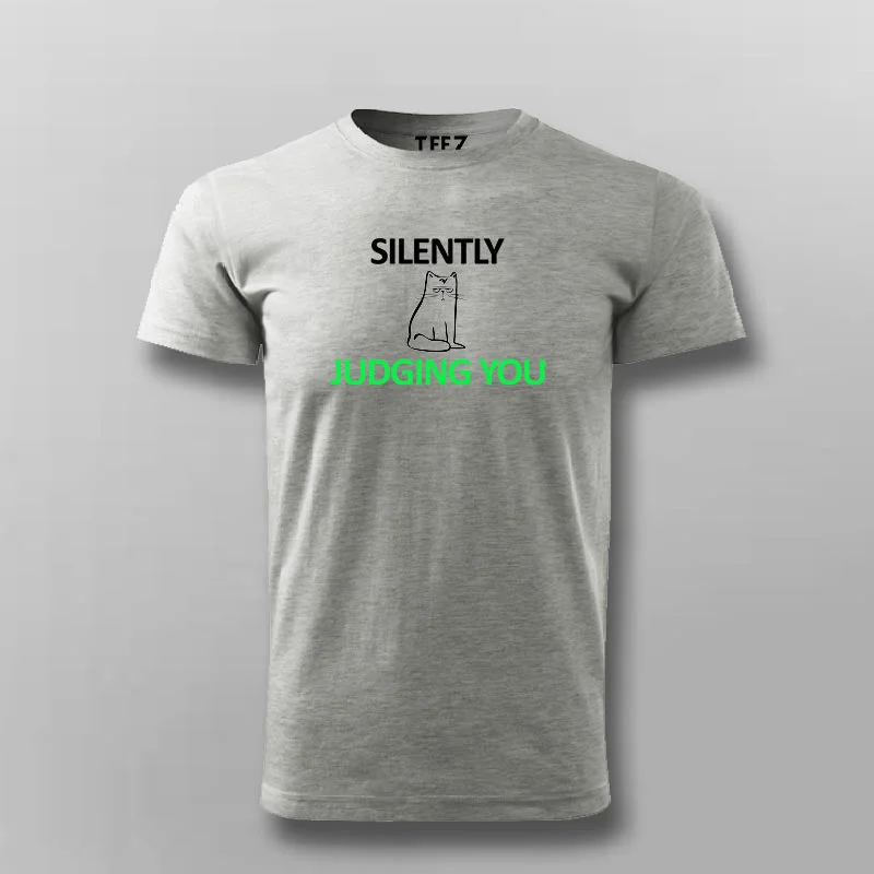 Cat Silently Judging Kitten Lovers T-shirt For Men