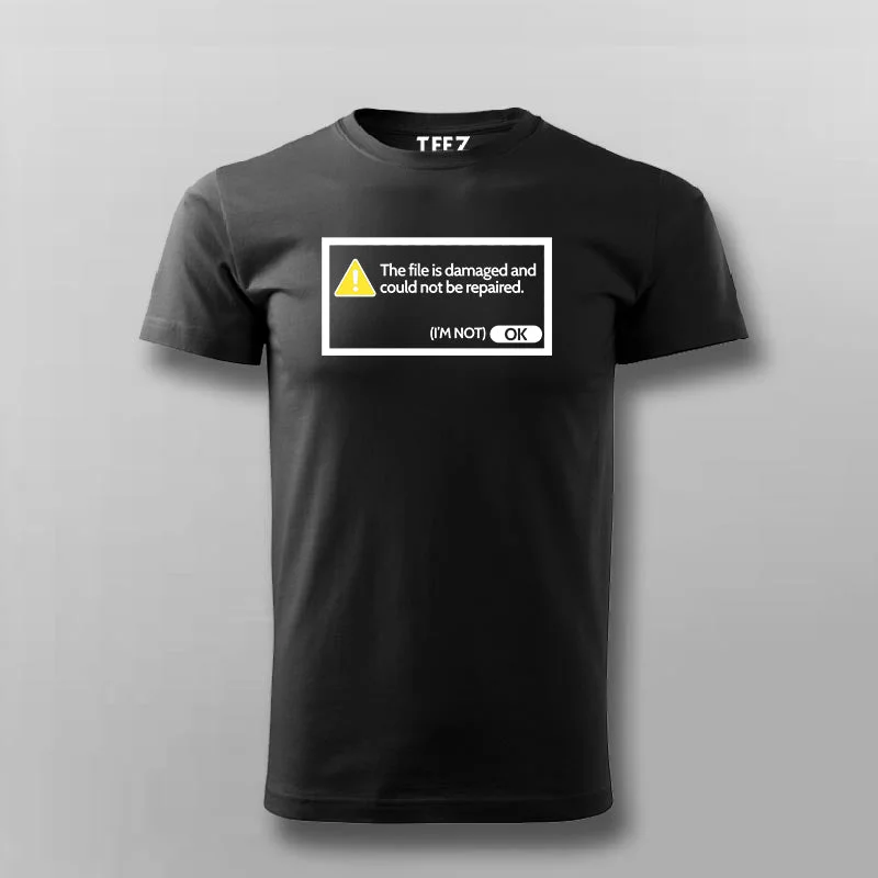 Damaged File Error Notification T-shirt For Men