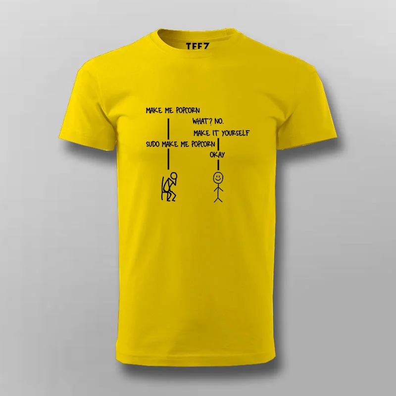 Sudo Make Me Popcorn Funny Coding T-shirt For Men