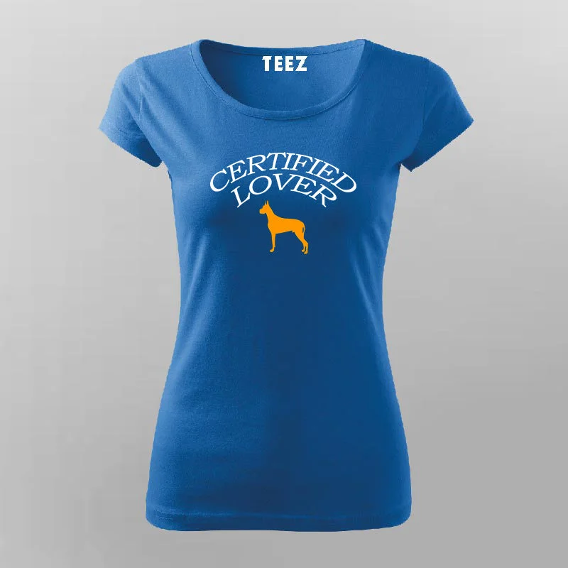 Certified DOG Lover T-Shirt For Women