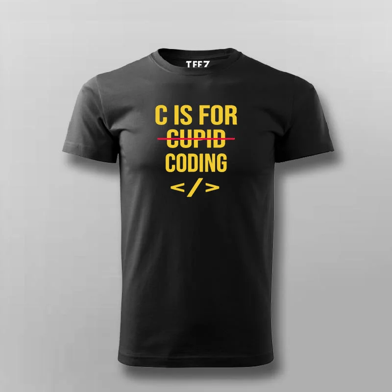 C is For Coding Cupid For Programmers T-shirt For Men