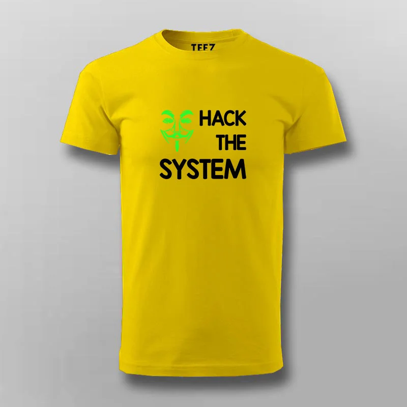 HACK THE SYSTEM Programming T-shirt For Men