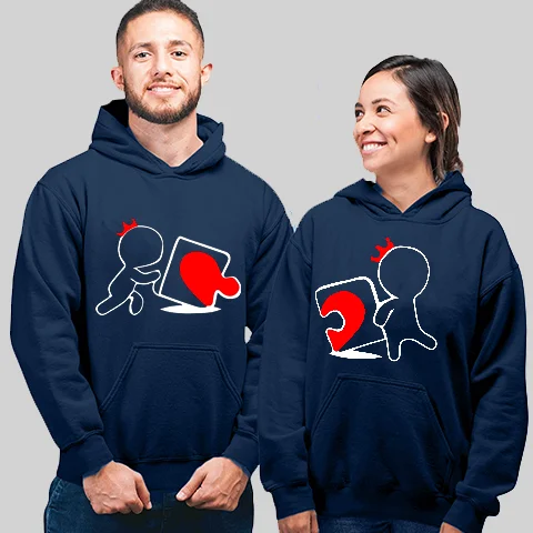 Incomplete without you his & her Love Puzzle Couple Hoodies