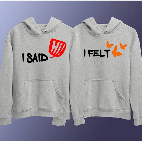 I Said Hi I Felt Butterfly Couple Hoodies