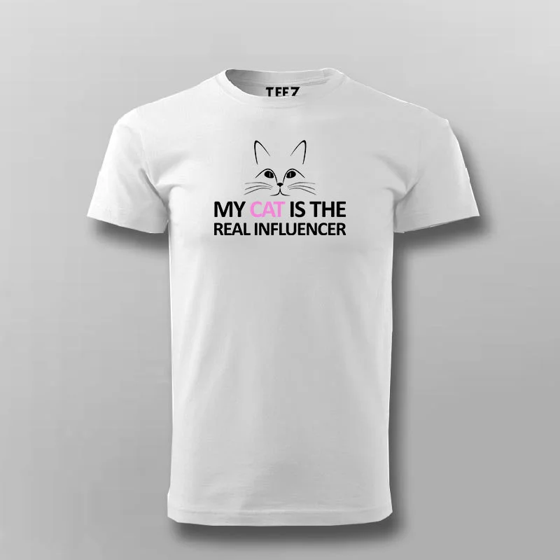 My Cat Is The Real Influencer Funny T-shirt For Men