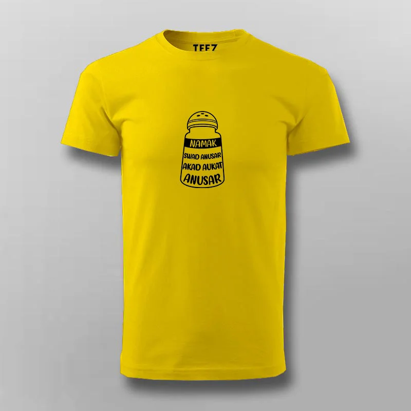 Namak Swad Anusar Funny Hindi T-shirt For Men