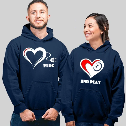 Plug And Play Matching Couple Hoodies