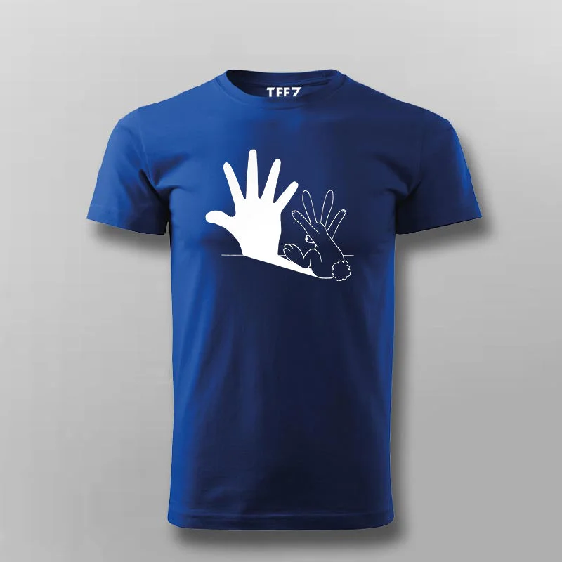 Rabbit Hand Shadow Funny T-shirt For Men