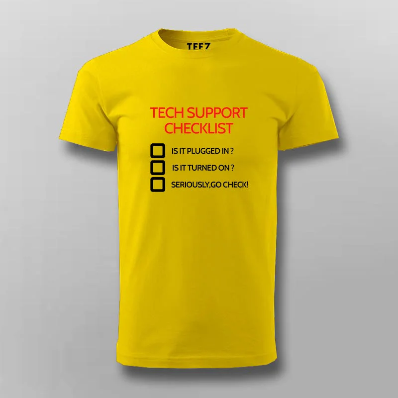 Tech Support Checklist Funny Programmer T-shirt For Men