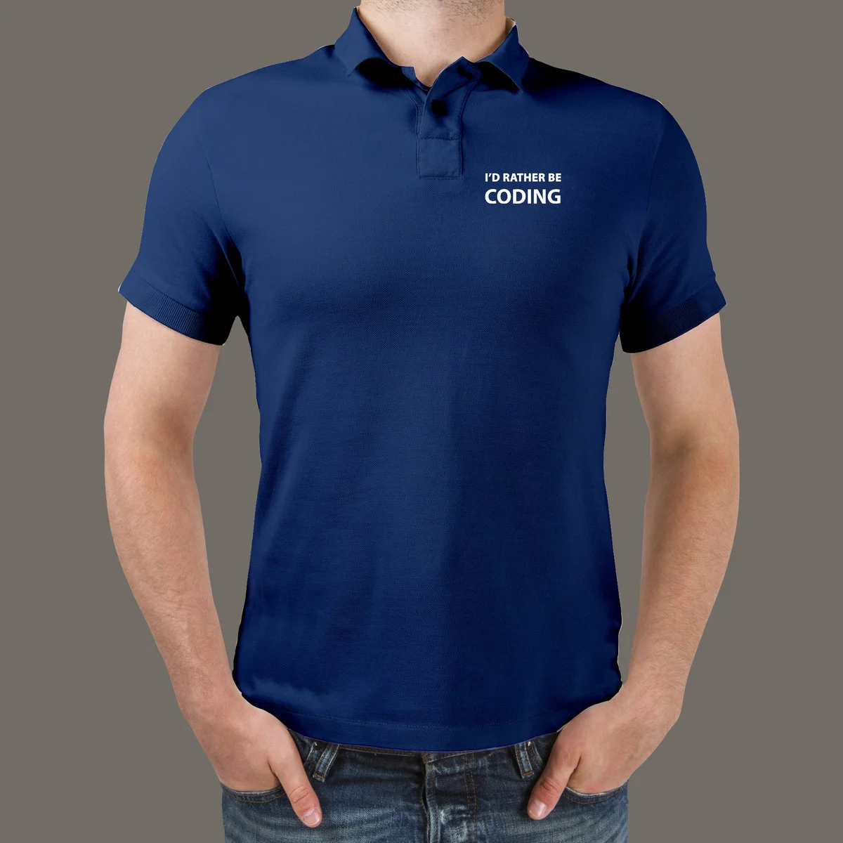 I'd Rather Be Coding polo T-Shirt For Men