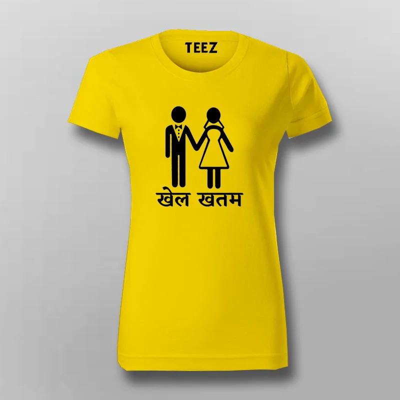 Khel Khatm Game Over Funny Hindi T-shirt For Women