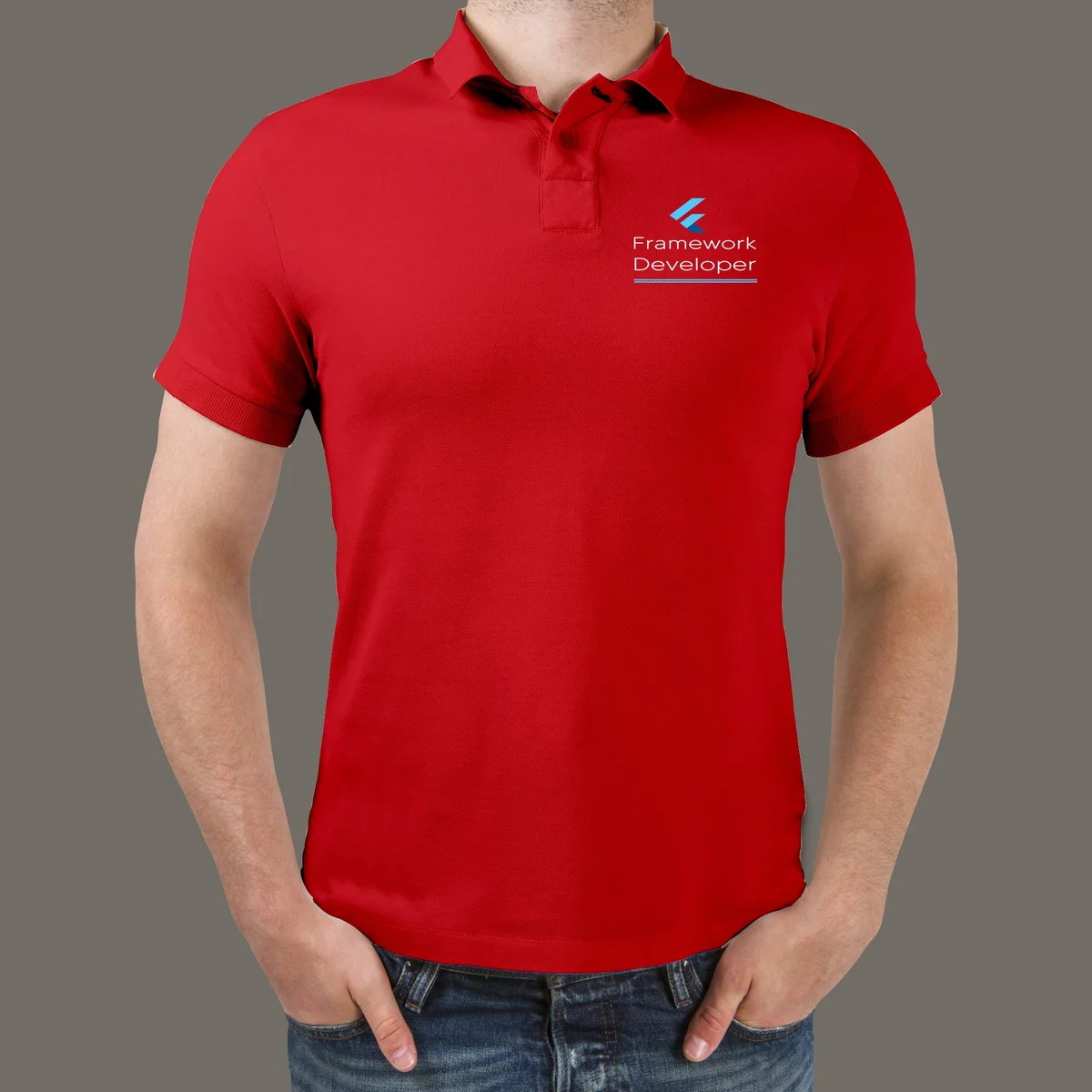 flutter framework developer polo T-Shirt For Men