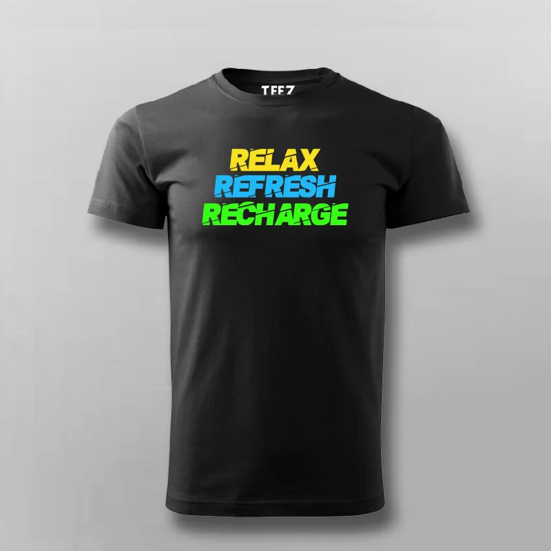 RECHARGE, RECOVER, RELAX Gym Quotes T-shirt For Men
