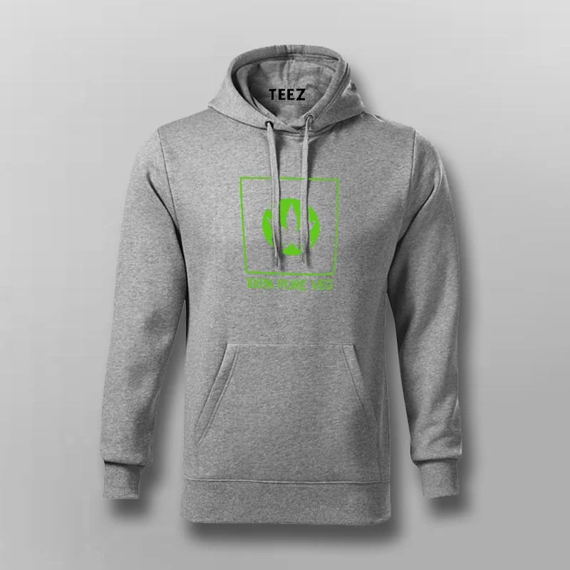 100% Pure Veg Green Hoodie
