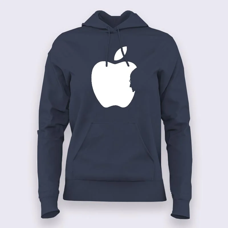 Steve Jobs in Apple Logo - Hoodies For Women