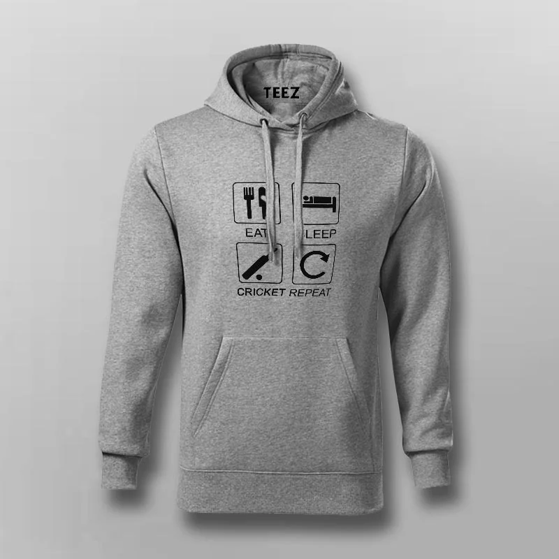 Eat Sleep Cricket Repeat Hoodies For Men