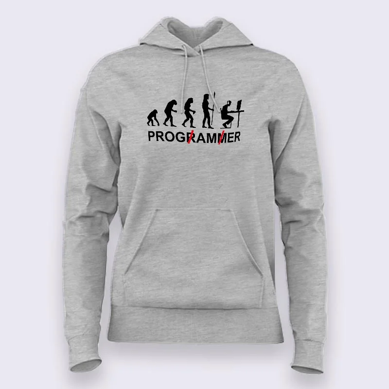 Evolution Of Man Computer Programmer Hoodies For Women