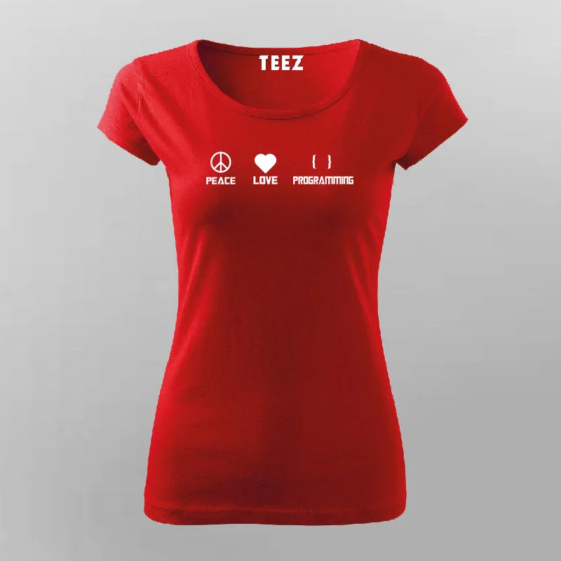 Peace Love Programming T-Shirt For Women