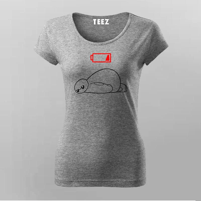 Low Battery Funny T-Shirt For Women