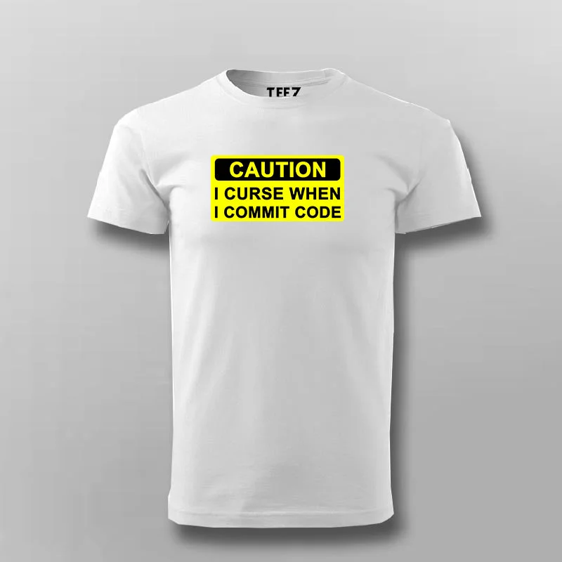 Caution I Curse When I Commit Code T-Shirt For Men