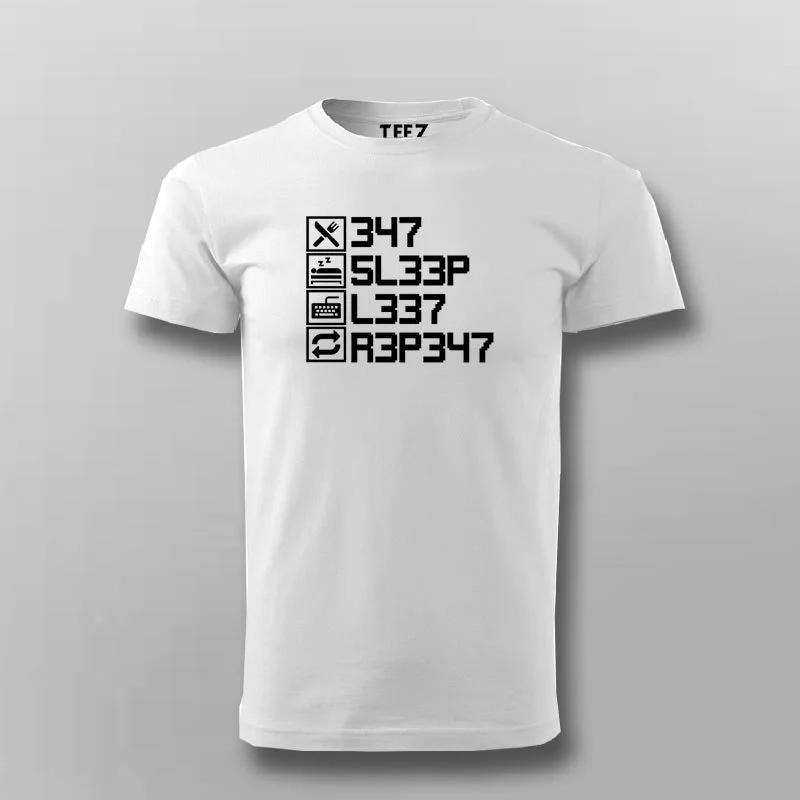Eat Sleep Leet Repeat  T-Shirt For Men