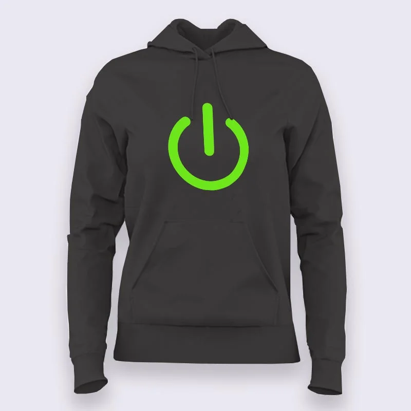 Power Button Hoodies For Women