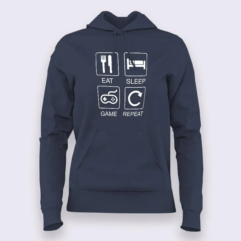 Eat Sleep Game Hoodies For Women