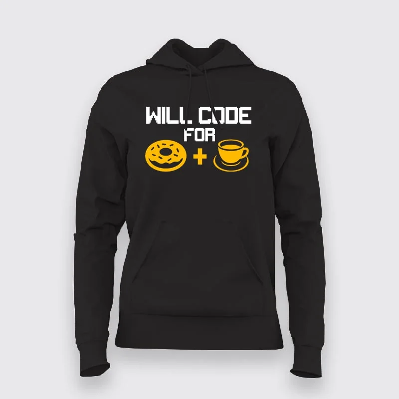 Will Code for Donuts & Coffee Hoodie - Programmer's Pick