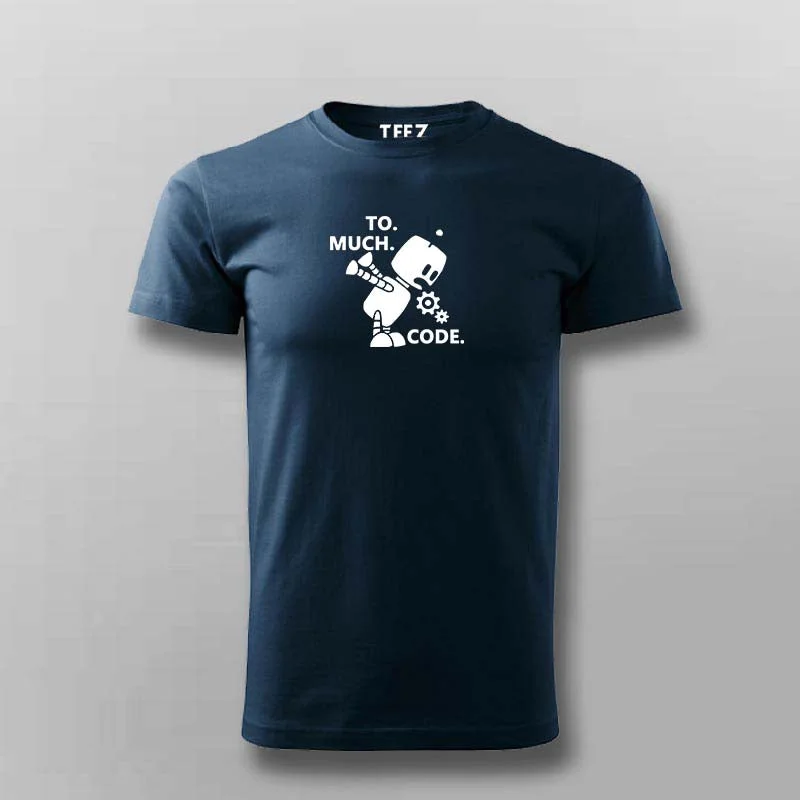 Funny Robot Puking Programmer Engineer T-Shirt For Men