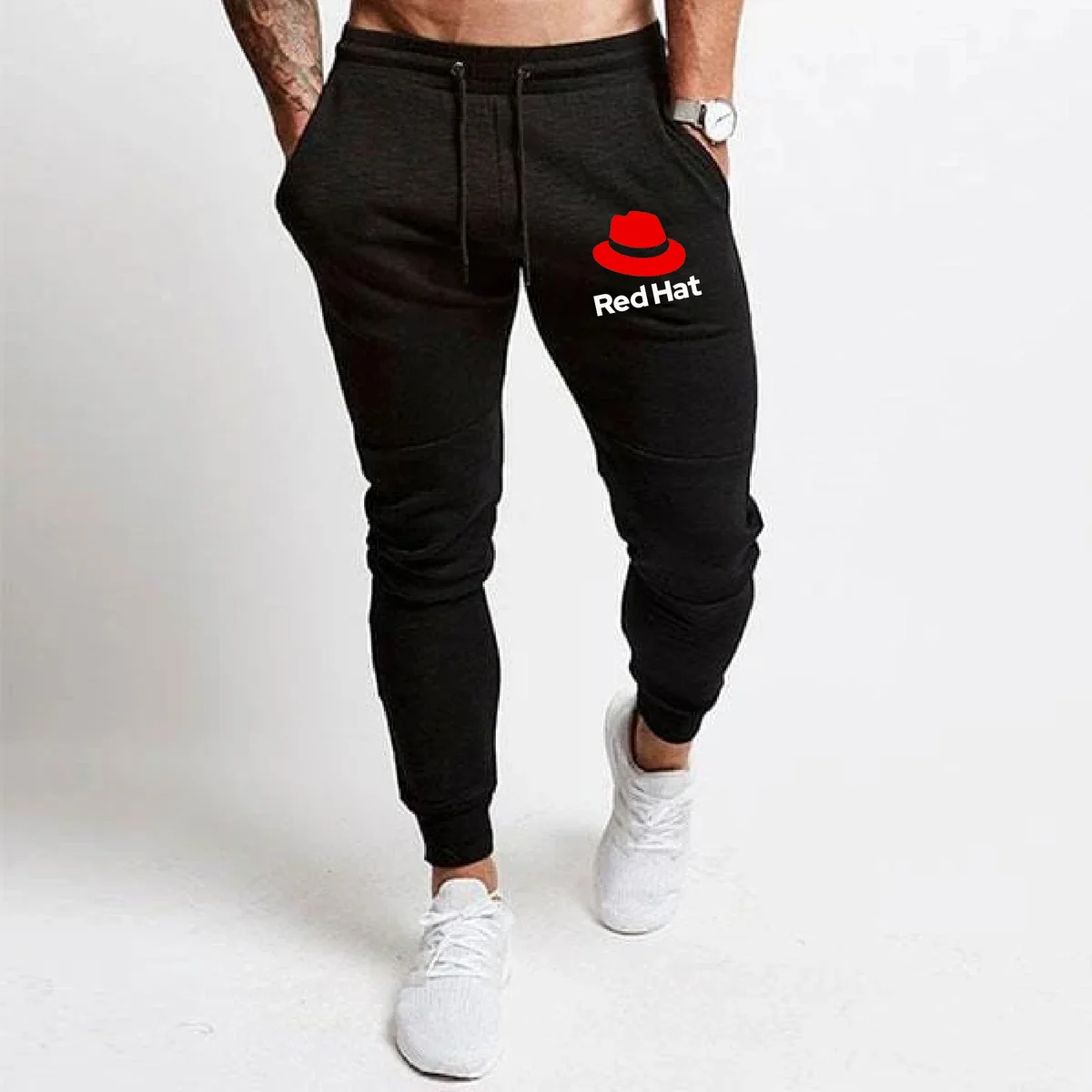 Red Hat Jogger Track Pants With Zip for Men